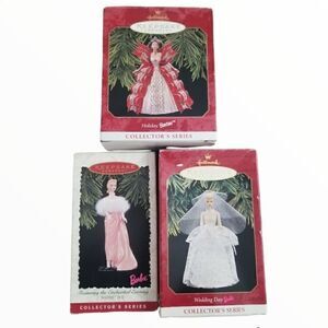 VINTAGE HALLMARK BARBIE KEEPSAKE ORNAMENTS LOT OF 3!